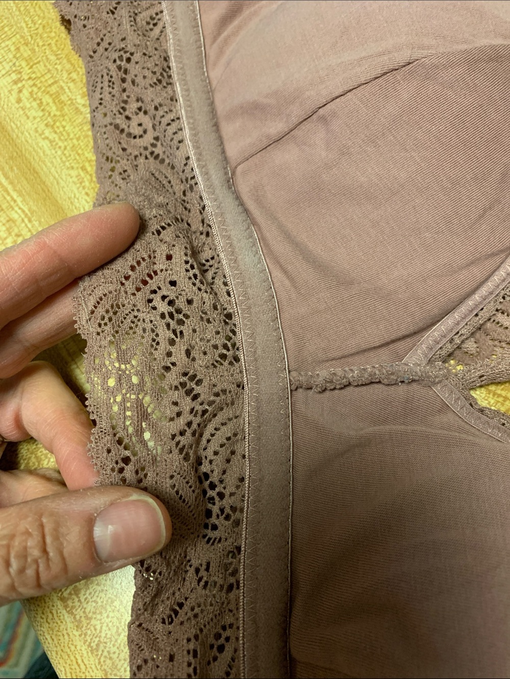 Auden Lightly Lined Racerback Bralette - Dusty Rose Lace - Picture 10 of 10